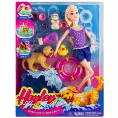Игровой набор с шарнирной куклой Hayley Купание щенков