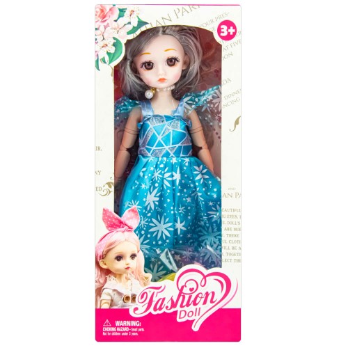 Шарнирная кукла Fashion Doll в голубом платье 29 см.