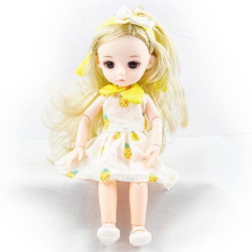Шарнирная кукла Валала в белом платье 23 см