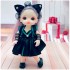 Шарнирная кукла Senli в в чёрном наряде с ушками 16 см