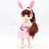 Шарнирная кукла Senli с ушками и сумочкой-морковкой 16 см