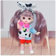 Шарнирная кукла Senli в пятнистом наряде и очках 16 см