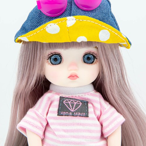 Шарнирная кукла Senli в с голубыми глазами и в очках 16 см