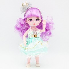 Шарнирная кукла Маленькая принцесса с фиолетовыми волосами 24 см