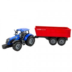Синий трактор с прицепом 43 см